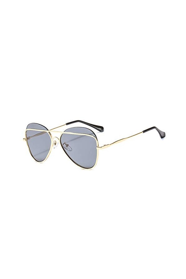 YUANCHENG Lunettes de soleil pour femmes semi-sans monture Demi-monture Rose Bleu Lentille Lunettes de soleil pilote Lunettes