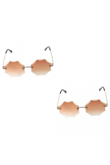 GALPADA 2 Pièces Lunettes De Soleil Sans Monture Disco Des Années 90 Lunettes De Soleil De Quai Pour Femmes Lunettes Disco Lu