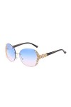 YUANCHENG Lunettes de soleil sans cadre Femmes Strass Lunettes de soleil surdimensionnées Nuances vintage pour femmes Lunette