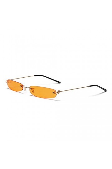 YUANCHENG Petit cadre femmes lunettes de soleil hommes lunettes de soleil sans monture femme marque couleur transparente UV40