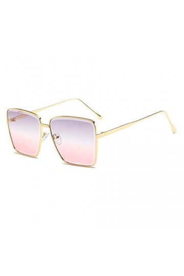 YUANCHENG Femmes Lunettes De Soleil Carrées Hommes Métal UV400 Femmes Nuances Lunettes Vintage C7 Or Gris Rose