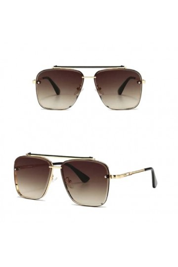 Lunettes de soleil carrées surdimensionnées style hip-hop pour homme et femme, Dégradé de bronze