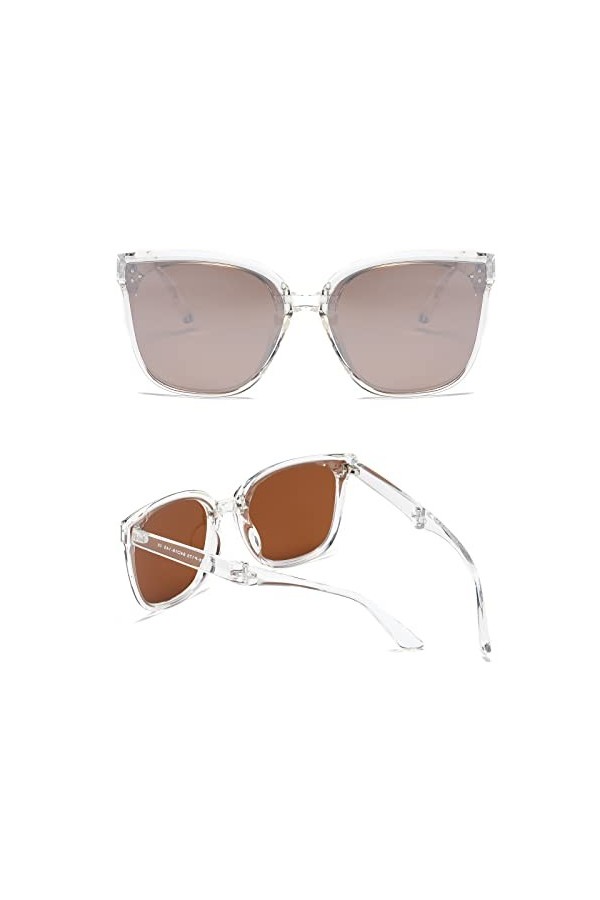 Kodilin Lunettes de soleil polarisées pour femme pliable, protection UV anti-reflet à miroir pour homme, Blanc
