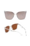 Kodilin Lunettes de soleil polarisées pour femme pliable, protection UV anti-reflet à miroir pour homme, Blanc