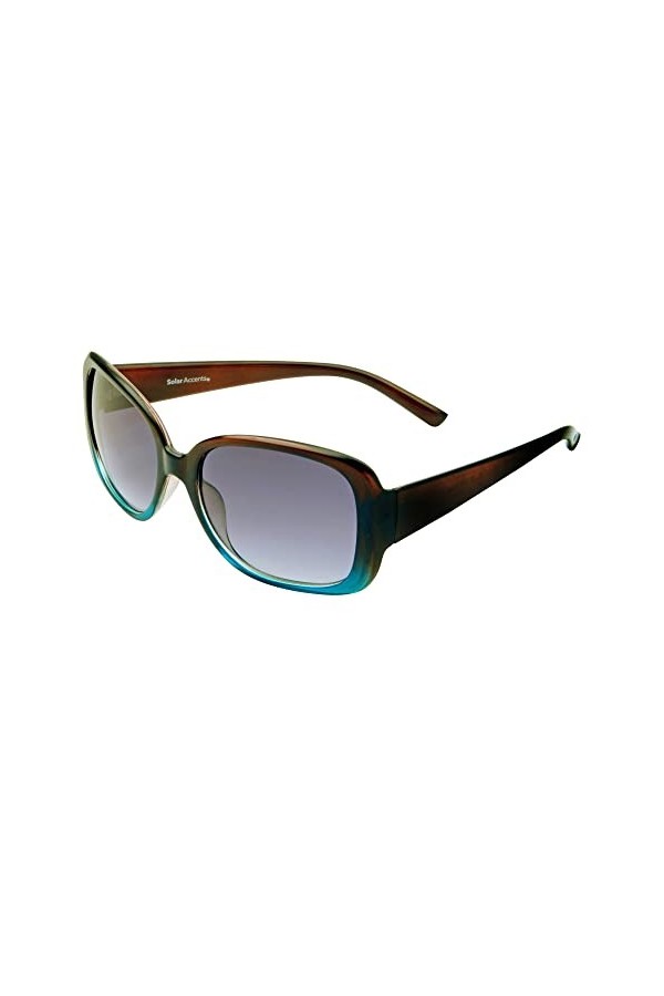 Foster Grant Lcvl2101 Bleu Sarcelle Lunettes de Soleil, Cristal Marron foncé, Taille Unique Femme