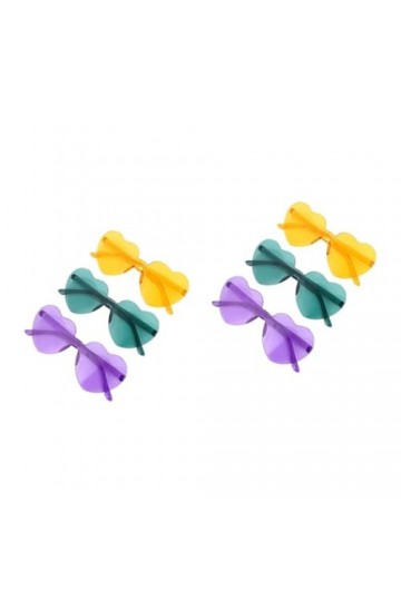 GALPADA 6 Pièces Lunettes Coeur Lunettes De Soleil Coeur Rose Pour Femme Lunettes De Soleil Coeur Violet Accessoires Rave Acc