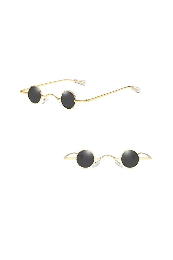 SOIMISS 2 Pièces Lunettes De Soleil Disco Cercle Lunettes Vintage Fausses Lunettes Petites Lunettes De Soleil à Monture Ronde
