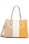 David Jones - Womens Tote Handbag - Multicolored Business Work Class Girl Bag - Long Handle PU Leather Shoulder Bag - Briefc