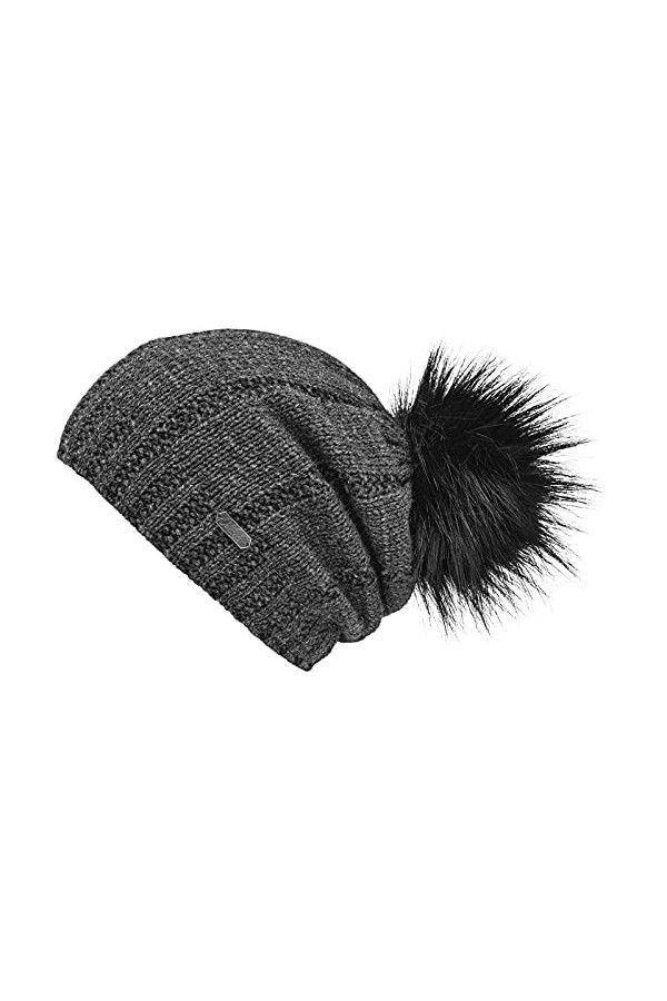 Chillouts Chapeau Monika Bonnet, Gris foncé, Taille Unique Femme
