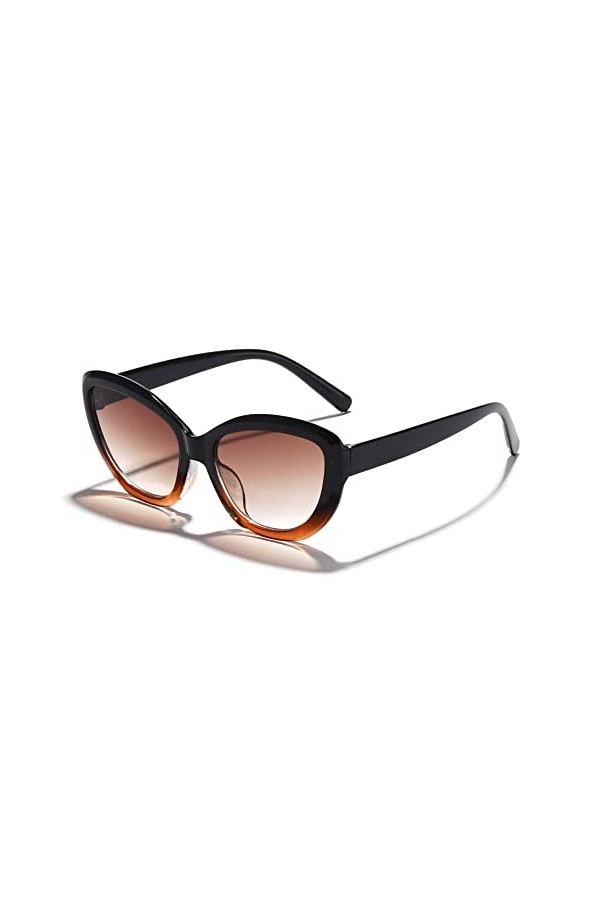 EkeNoz Lunettes de Soleil œil de Chat for Femmes, Grande Monture décorative, Tendance, UV400, Cadeau Color : D, Size : 1 