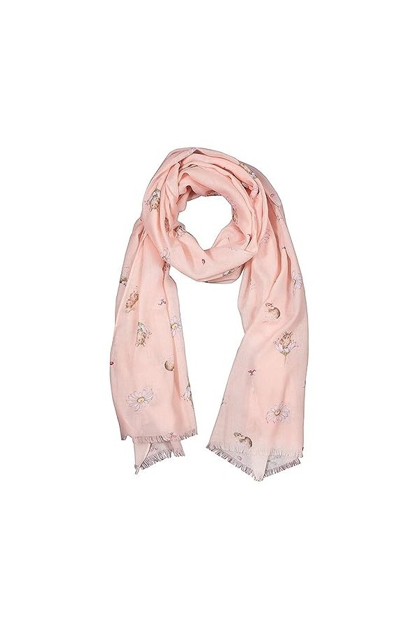 Wrendale Designs by Hannah Dale - Écharpe : 70 x 190 cm, Rose - Souris, 70cm x 190cm