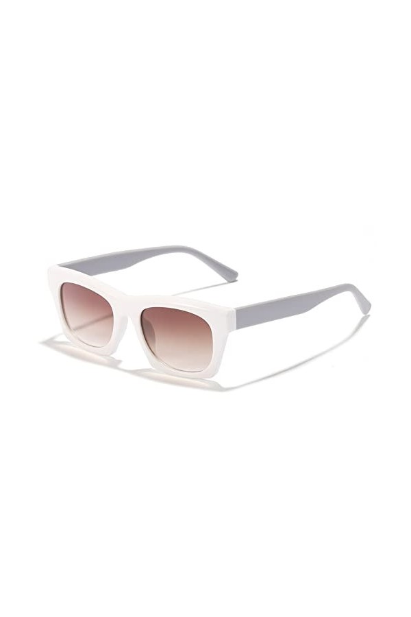 Lunettes de Soleil carrées Simples for Hommes et Femmes, Petite Monture, Mode Punk, Tendance, UV400, Cadeau Color : E, Size 