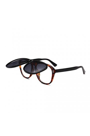 YUANCHENG Lunettes de soleil carrées surdimensionnées Femmes Personnalité Flip Up Lunettes de soleil grises Hommes Lunettes d