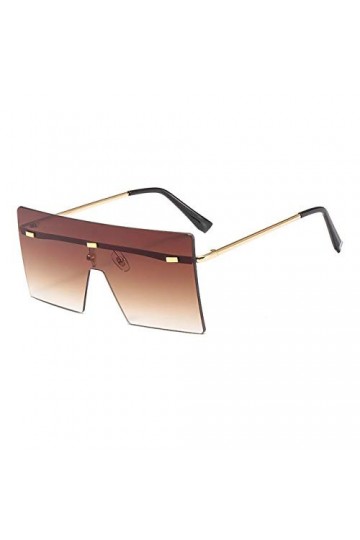 YUANCHENG Lunettes de soleil surdimensionnées femmes lunettes de soleil dégradées sans monture pour femmes rivets UV400 métal