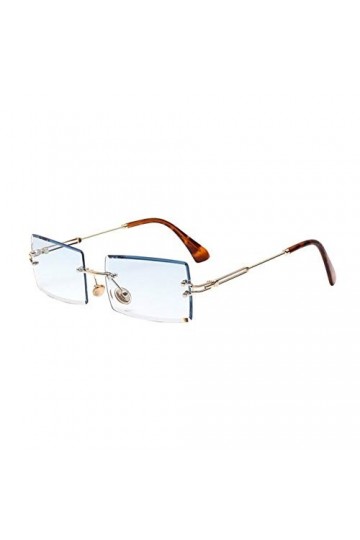 YAYAN Lunettes de Soleil rétro Femme Petit Rectangle sans Monture carrée Lunettes de Soleil Summer Style Femme UV400 Vert Ble