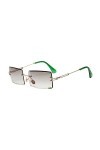 YAYAN Lunettes de Soleil rétro Femme Petit Rectangle sans Monture carrée Lunettes de Soleil Summer Style Femme UV400 Vert Ble