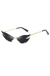 YUANCHENG Lunettes de soleil sans monture Femmes Métal Cat eye Femmes Lunettes de soleil sans cadre Femme Lunettes UV400 C2 O