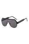 YUANCHENG Flat Top Oversized Femmes Lunettes De Soleil Rétro Forme De Bouclier Classique Lunettes De Soleil Homme Pilote desi