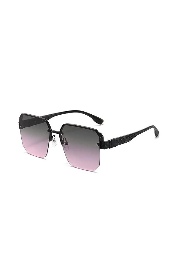 MUTYNE Lunettes de soleil semi-cerclées en métal à grande monture pour hommes et femmes Lunettes de conduite polygone surdime