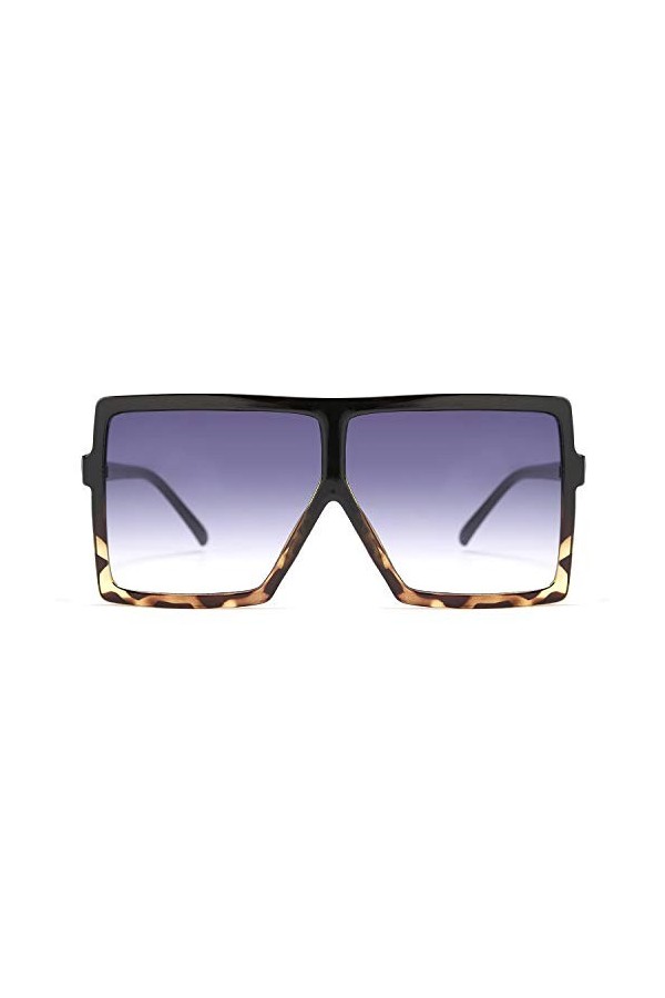 FEISEDY Lunette de Soleil Carrées Femme Surdimensionnées une Pièce Mode UV400 Grand Cadre Femme Homme B2539