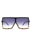 FEISEDY Lunette de Soleil Carrées Femme Surdimensionnées une Pièce Mode UV400 Grand Cadre Femme Homme B2539
