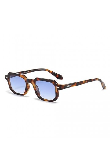 PANTHOS Bennet Lunettes de soleil unisexe homme femme vintage mode protection UV400 avec pièce et pochette, Tortue / Bleu dég