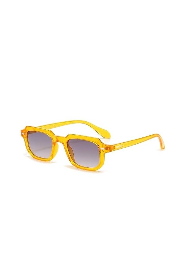 PANTHOS Bennet Lunettes de soleil unisexe homme femme vintage mode protection UV400 avec pièce et pochette, Tortue / Bleu dég