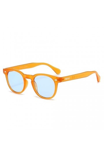 PANTHOS Business Lunettes de soleil unisexe homme femme vintage mode protection UV400 avec pièce et sachet, orange/bleu, Stan