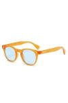 PANTHOS Business Lunettes de soleil unisexe homme femme vintage mode protection UV400 avec pièce et sachet, orange/bleu, Stan