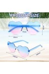 TamBee Lot de 10 lunettes de soleil en forme de cœur sans monture colorées en forme de cœur pour fête, festival funky pour ho