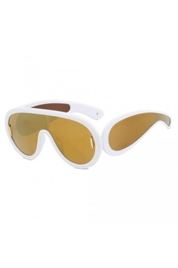 UNDIFY Lunettes de soleil une pièce à monture large Futuriste Punk Hip Hop Lunettes de soleil dextérieur pour homme et femme