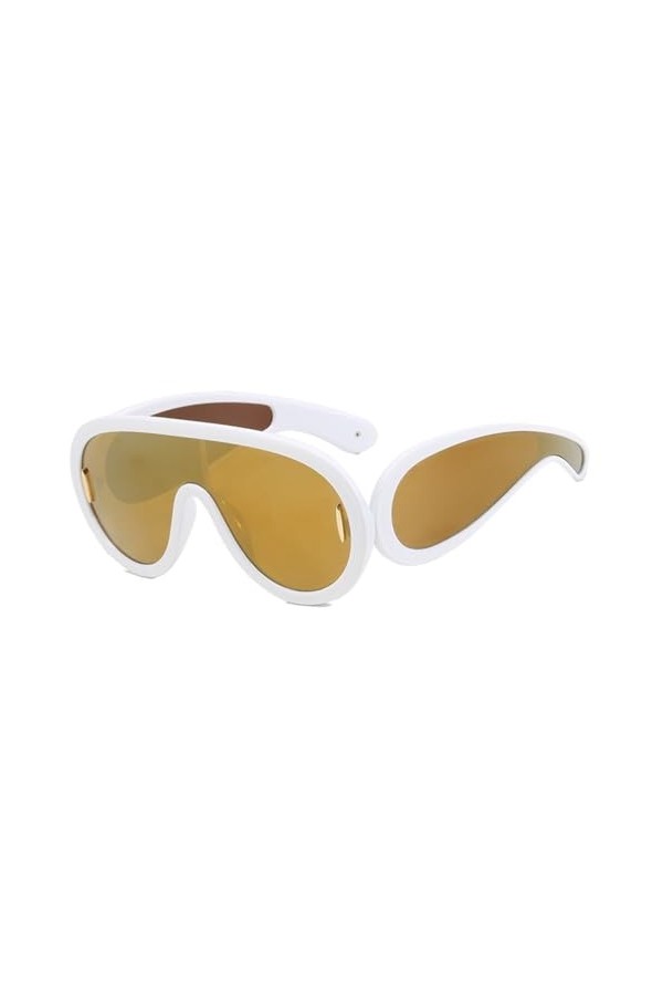UNDIFY Lunettes de soleil une pièce à monture large Futuriste Punk Hip Hop Lunettes de soleil dextérieur pour homme et femme