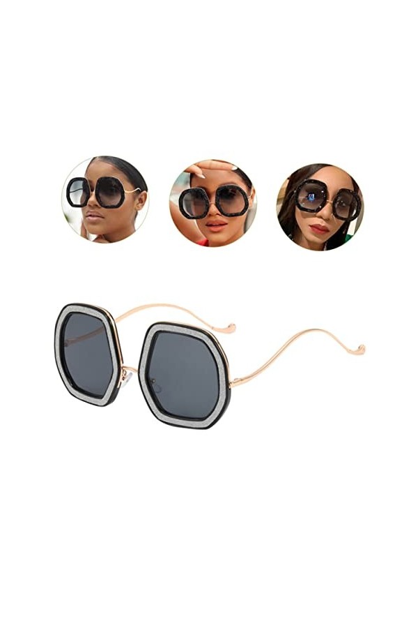 INOOMP Diamant Lunettes De Soleil Femmes Lunettes De Soleil Surdimensionné Femmes De Mode Lunettes De Soleil Femmes Rétro Lun