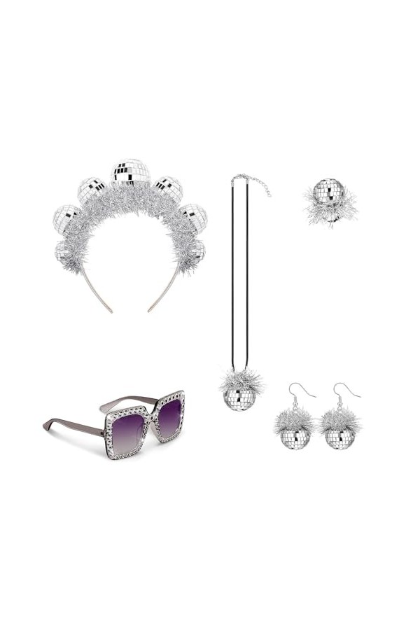 YIAGXIVG Serre-tête délicat avec attache à cheveux et lunettes de soleil mignonnes dames cosplay fête médiévale boule boucles