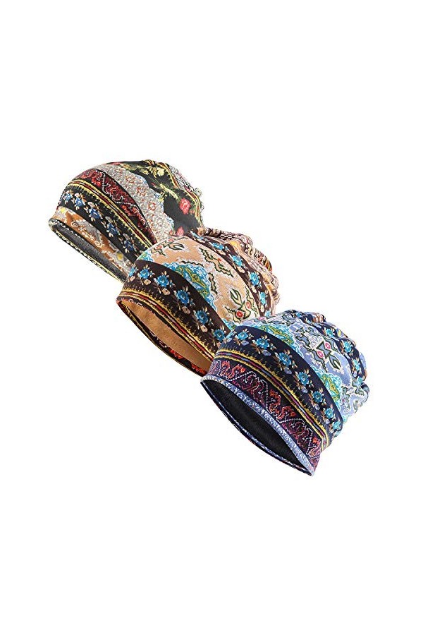 Inconly Lot de 3 chapeaux de chimio pour femme - - Taille L