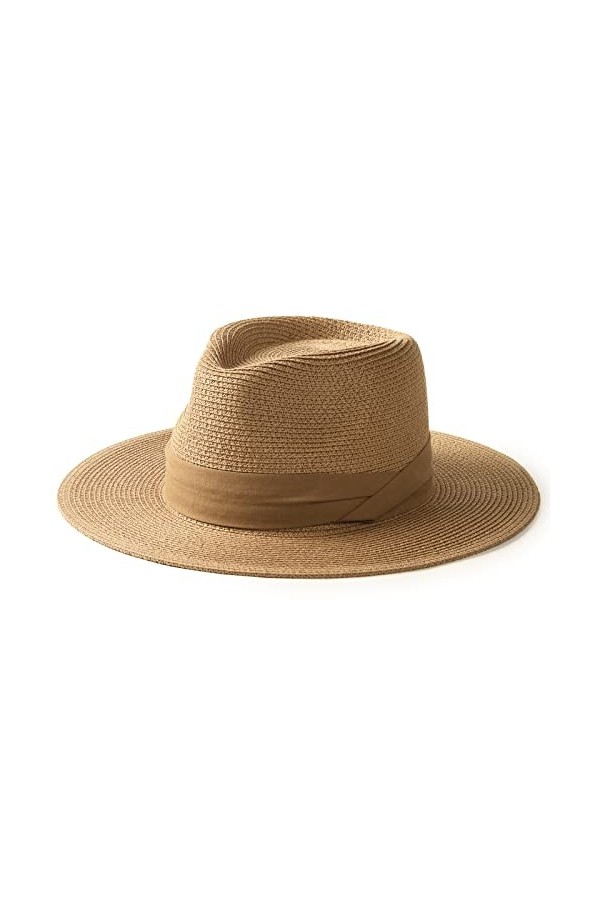 FURTALK Panama Unisexe Chapeau de Paille à Larges Bords Chapeau de Soleil pour Femmes et Hommes Chapeau de Paille Ajustable