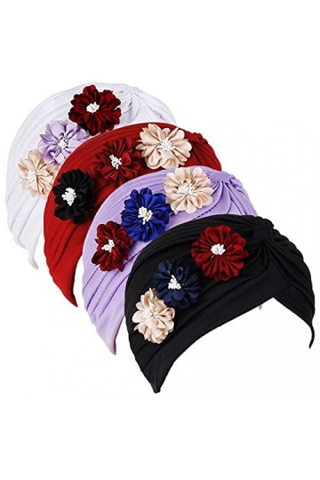 Qianmome Turban élégant pour femme musulmane avec fleur à paillettes - - Taille unique