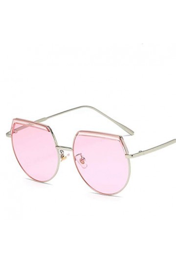 YUANCHENG Lunettes de Soleil carrées Femmes rétro Alliage Cadre Grandes Lunettes de Soleil Vintage Gradient mâle Rose