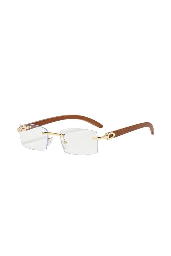 MUTYNE Petit rectangle lunettes de soleil sans monture hommes Vintage sans cadre mode carré lunettes de soleil pour femmes po