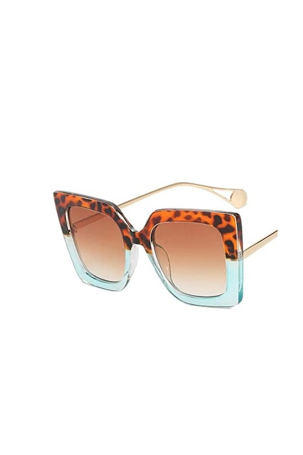 YANGQI Lunettes de soleil vintage surdimensionnées pour femme - Lunettes de soleil carrées de luxe pour femme - Rétro floral 