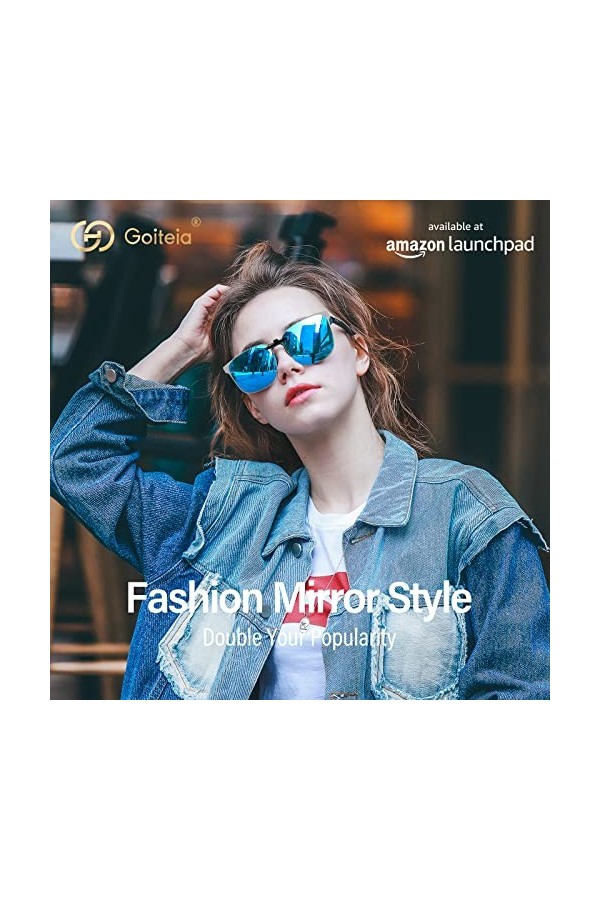 Goiteia Polarisé Rétro Clip Sur Les Lunettes De Soleil Sur Ordonnance Hommes Femmes,CE