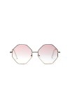 FDNFG Lunettes de Soleil hexagonales Femmes Petit Cadre Lunettes de Soleil polygone Hommes Bleu Rose Clair lentille Lunettes 