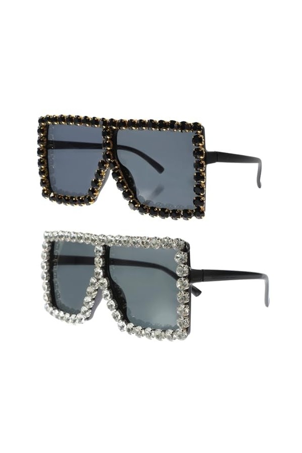 USHOBE 2 Pièces Des Lunettes De Soleil Lunettes De Soleil Femme Pour La Fête Accessoire De Lunettes De Soleil Pour Femmes Lun