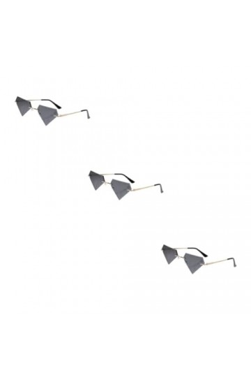 CALLARON 3 Paires De Lunettes De Soleil Irrégulières Lunettes De Soleil Sans Cadre Des Années 90 Bijoux De Visage Tendance Lu