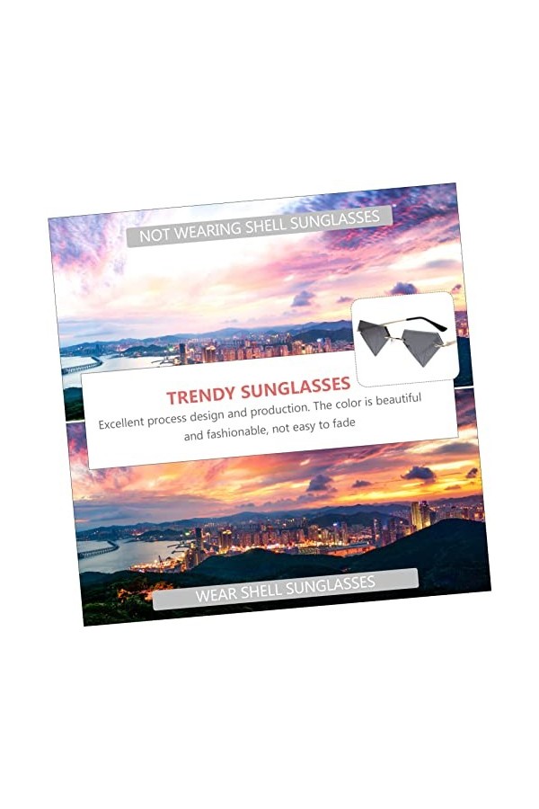 CALLARON 3 Paires De Lunettes De Soleil Irrégulières Lunettes De Soleil Sans Cadre Des Années 90 Bijoux De Visage Tendance Lu