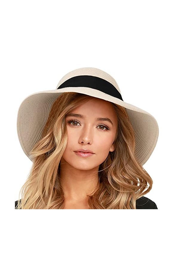 FURTALK Femmes Chapeaux de Soleil UPF 50+ Chapeau de Paille à Bord Large
