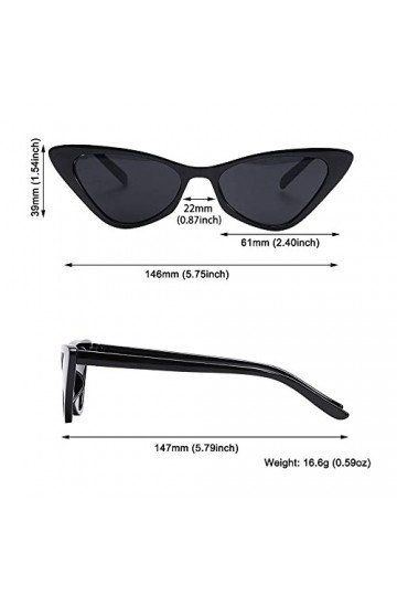 HPIRME Lunettes de soleil yeux de chat vintage petit rectangle lunettes de soleil lunettes pour femmes nuances lunettes femme