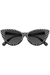 Emblem Eyewear - Polka Point Chat Œil Aux Femmes Mode Mod Super Chat Des Lunettes de Soleil Avec Étui Noir 