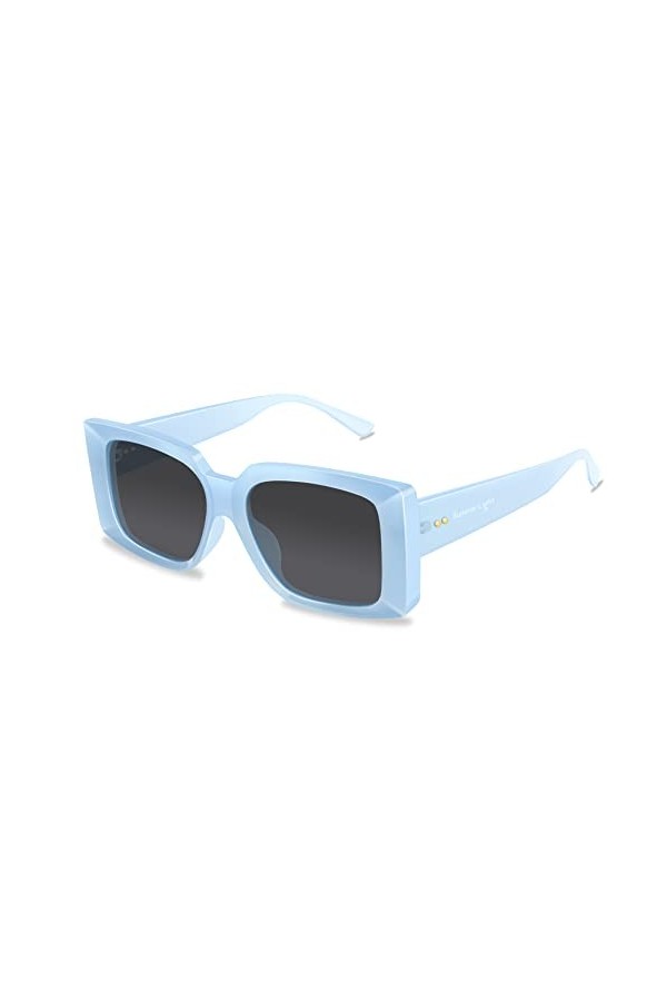 SummerLight Lunettes de soleil carrées rétro années 90 pour femmes et hommes, lunettes de soleil tendance à monture biseautée