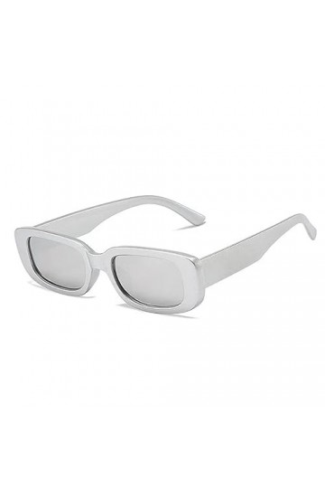 WDZAYXC Lunettes de soleil rectangulaires vintage pour homme et femme - Lunettes tendance rétro avec monture carrée - Protect